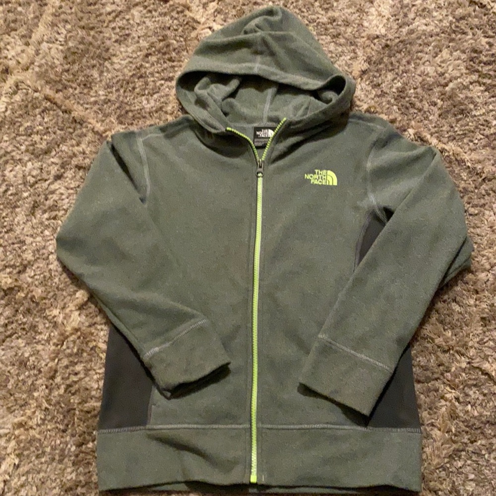 The North Face boys zip up hooded sweater.